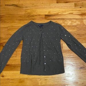 Gray cardigan with gemstones